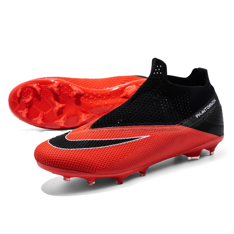 Men Soccer Boots Men's Training Shoes Sneaker Outdoor Turf Futsal 35-46Cleats Football Boots High Tops Long Spikes Outdoor
