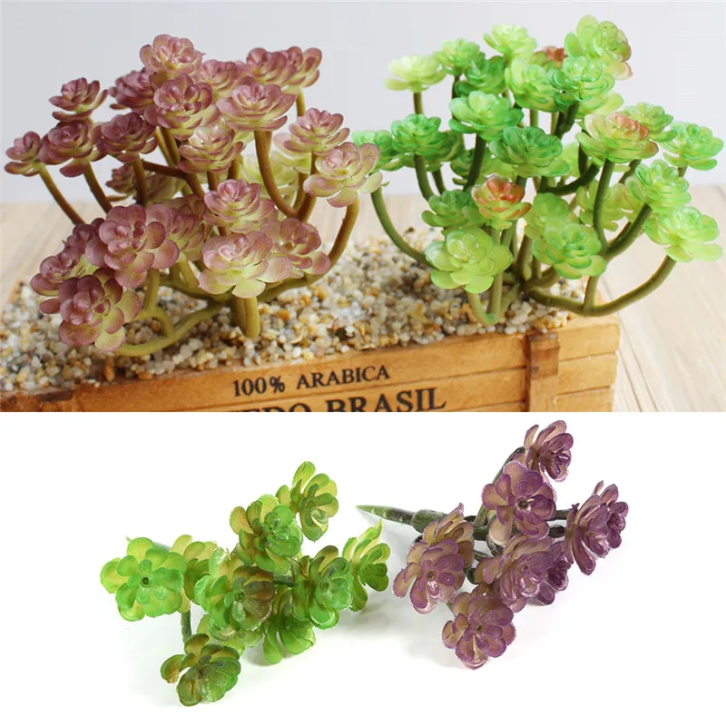 

8.5cm Green Artificial Plants Crassulaceae Succulents DIY Landscape Fake Flower Arrangement Garden Home Decoration