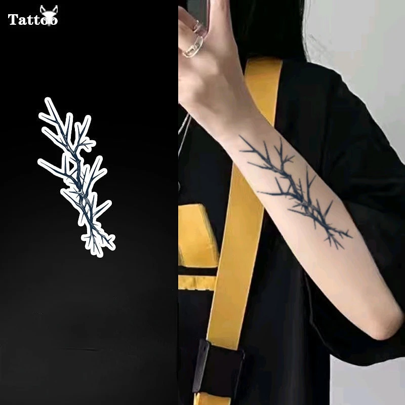 

Тату-наклейка в виде виноградной лозы, искусственная татуировка, временные татуировки для женщин