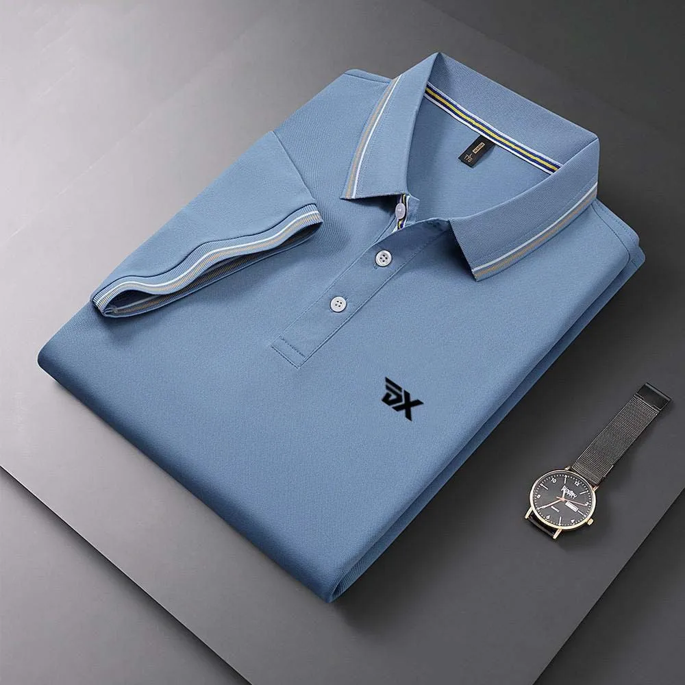 Fashion Sports Men's Golf Polo Shirt Casual Business Loose Button Polo Polo Collar Short Sleeve T-shirt Golf Jersey