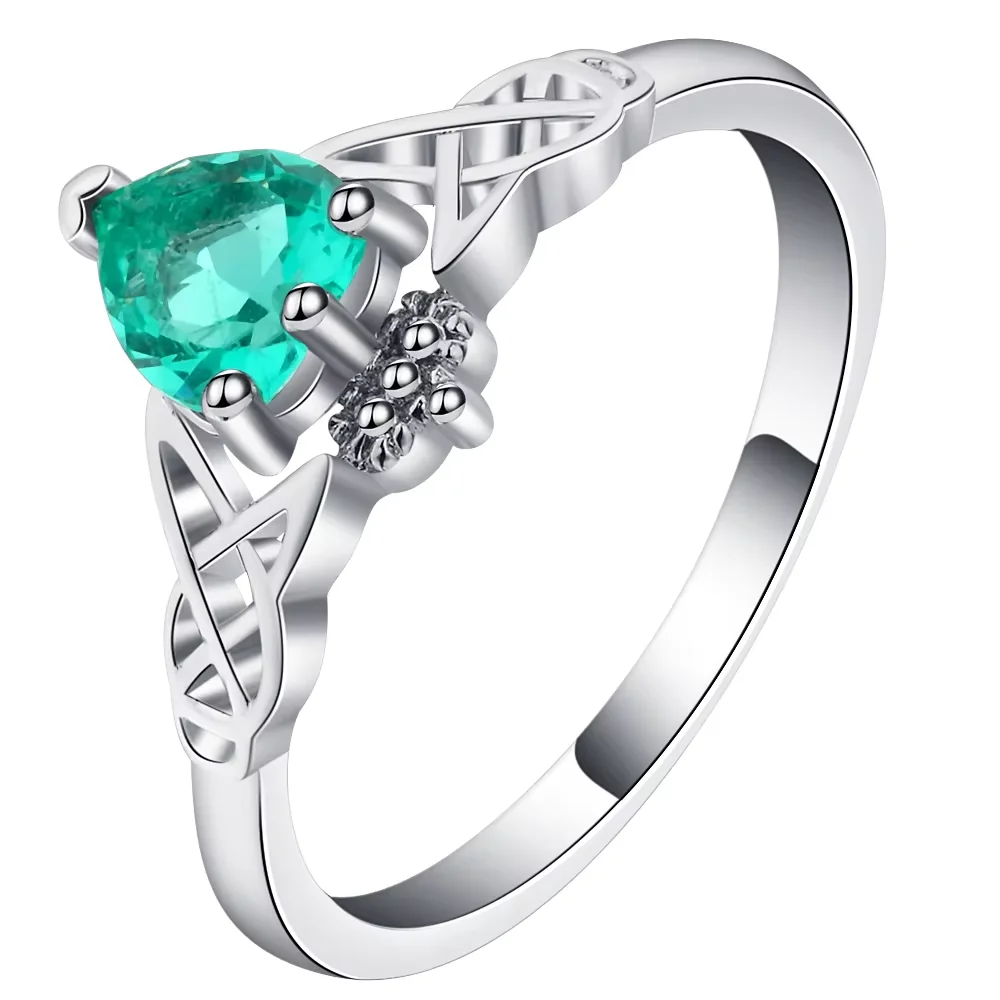 Элегантное кольцо в форме сердца модное свадебное ювелирное изделие с зеленым