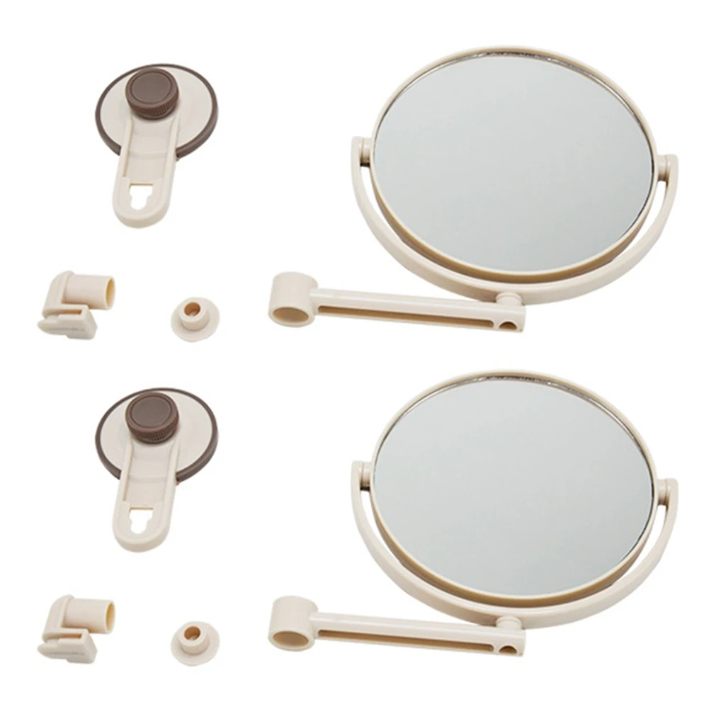 

2pcs Bath Mirror Cosmetic Mirror 1X/3X Magnification Suction Cup Adjustable Double-Sided Bathroom Mirror