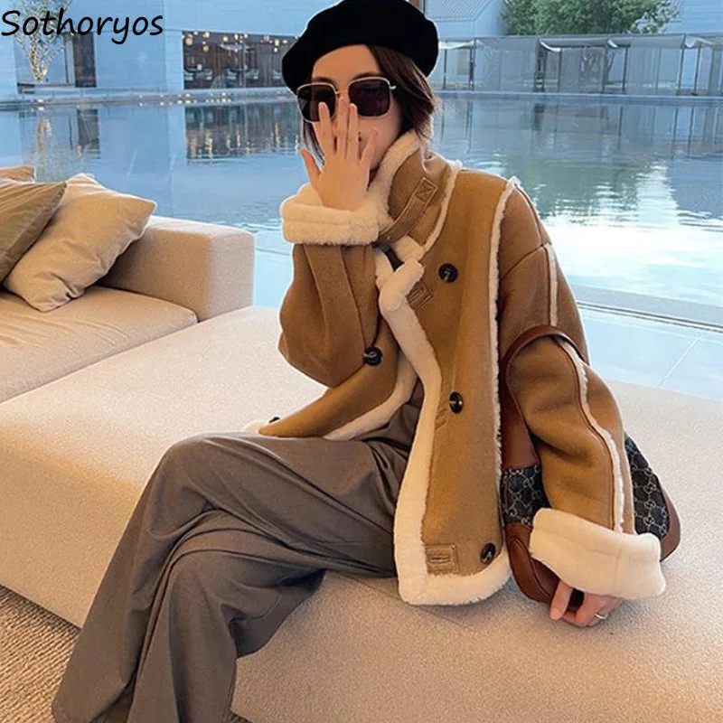 

Парки женские в стиле ретро с воротником-стойкой, удобные модные Универсальные свободные, элегантные и простые, теплые, в Корейском стиле, для студентов, Осень-зима