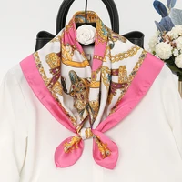 7070cm fashion neck scarf for women small shawls and wraps silk satin hair scarfs kerchief bandana head scarves for ladies