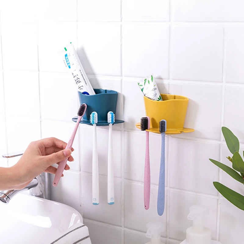 

Multifunctional Toothpaste Storage Rack Free Punch Wall-mounted Toothbrush Holder Bathroom Supplies Moisture-proof Razor Holder