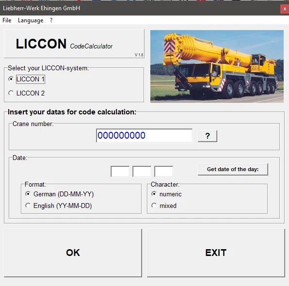 Фото Программное обеспечение EPC-SOFTWARE для Liebherr: Liccon 1 & 2, LiWinDiag, LiCanDiag, LiQuiD E-Mail, LSB, Geberinfo, OP Manager, Modulinfo, калькулятор дневных кодов №2