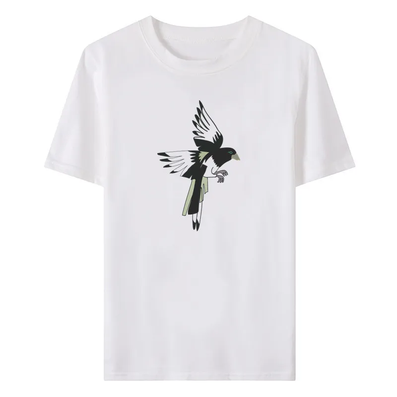 

Summer new men's fashion trend all-match simple round neck cartoon print T-shirt