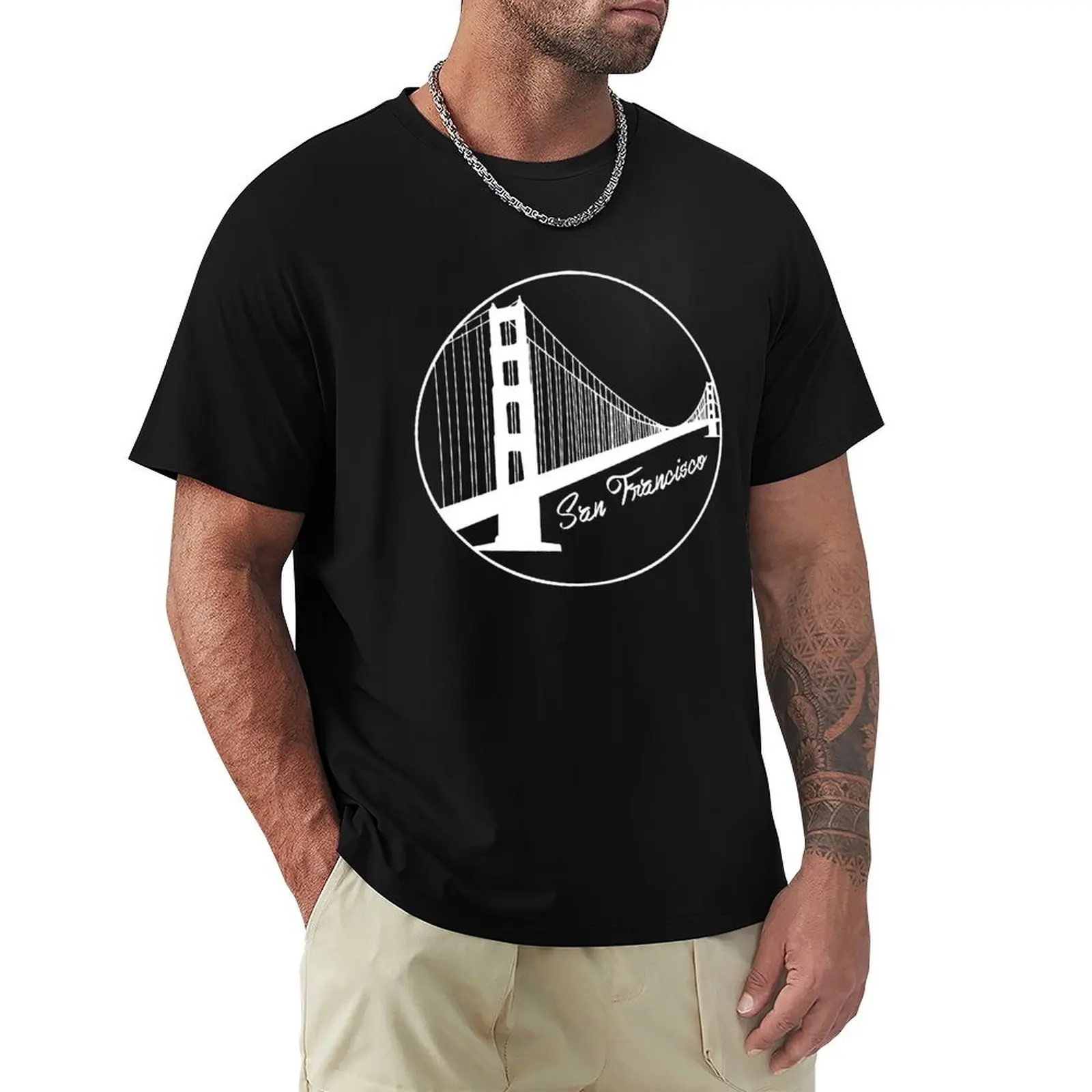 Футболка Golden Gate Bridge мужская футболка летний топ быстросохнущие футболки с аниме