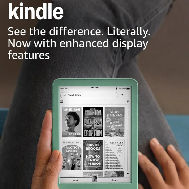 Фото Новый Kindle 11-го поколения 2024 года, 6-дюймовый E-Ink дисплей, 16 ГБ встроенной памяти, Wi-Fi, портативный цифровой ридер для любителей чтения №2