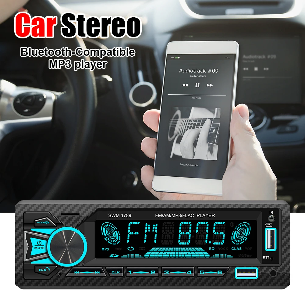

Автомобильный стерео MP3-плеер, Bluetooth, с поддержкой USB/TF/AUX