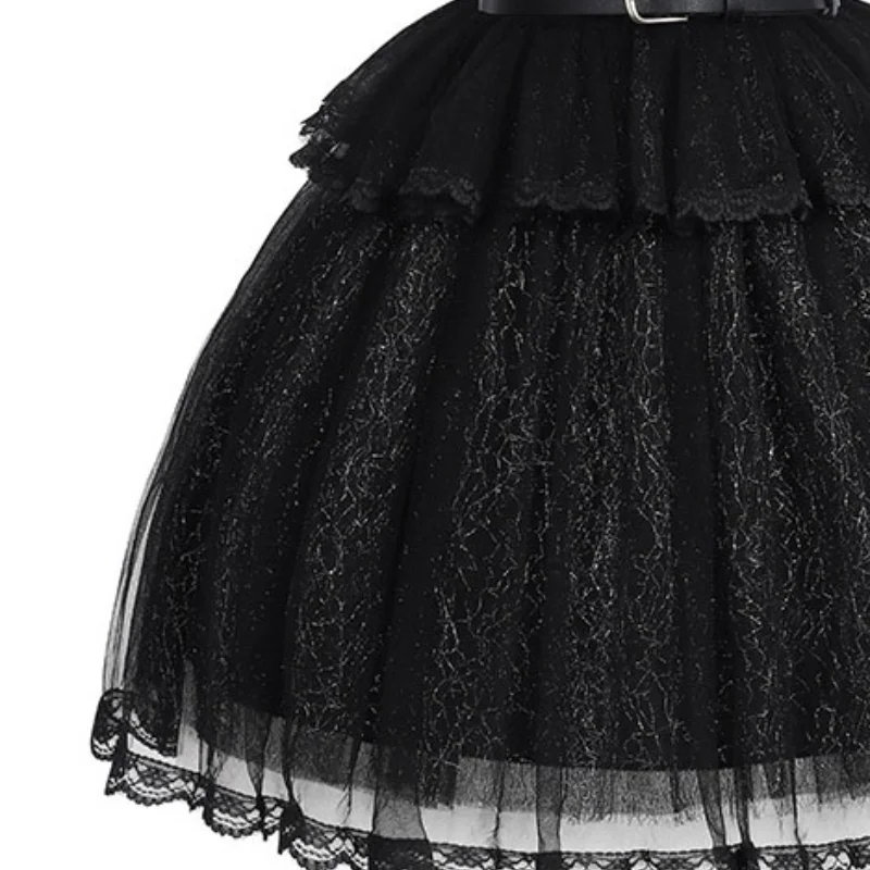 Черное платье Adams для девочек на Хэллоуин новая среда воротник с летающими