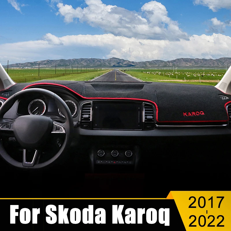

For Skoda Karoq 2017 2018 2019 2020 2021 2022 LHD Car Dashboard Cover Sun Shade Avoid Light Pad Carpets Anti-UV Mat Accessories