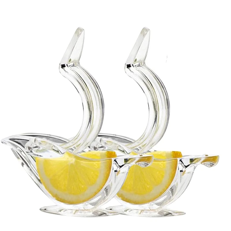 

2 Pack Acrylic Manual Lemon Slice Squeezer Easy To Clean Portable Transparent Fruit Juicer, Bird Shape, Hand Juicer