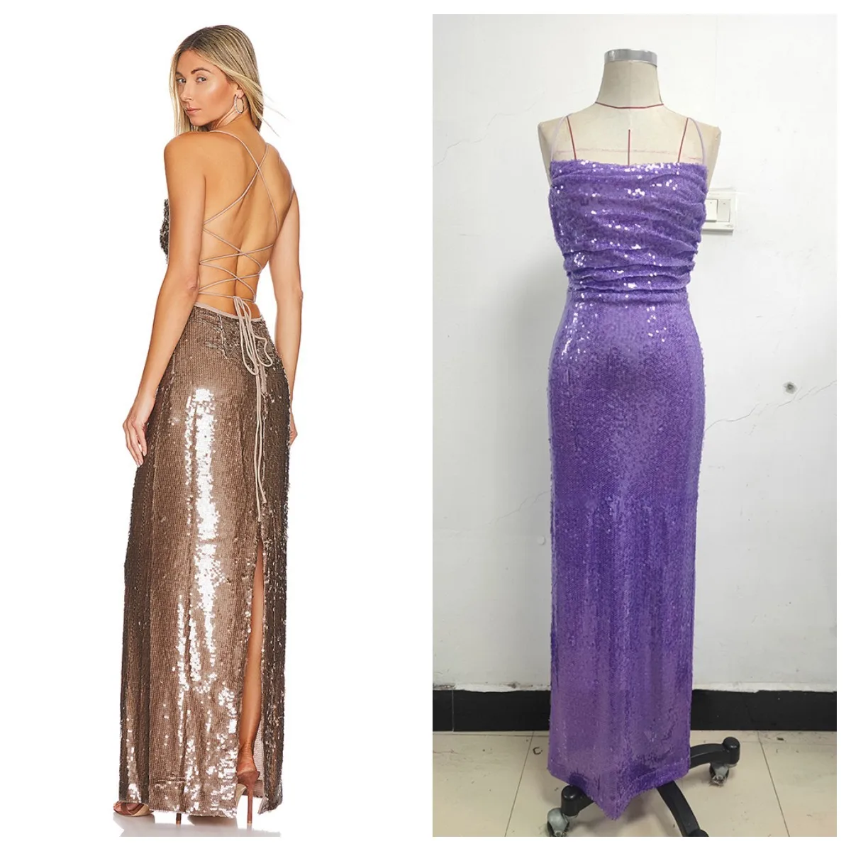 

Летнее модное сексуальное Бандажное платье с открытой спиной 2023, элегантное тонкое длинное Повседневное платье на бретелях с блестками