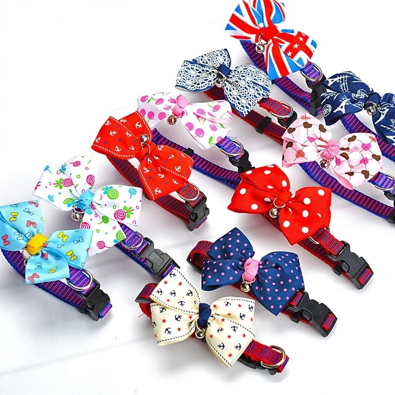 

Cat Collar Adjustable Safety Buckle Dog Cat Accessories Fashion Checkered Bow With Bell Pet Supplies