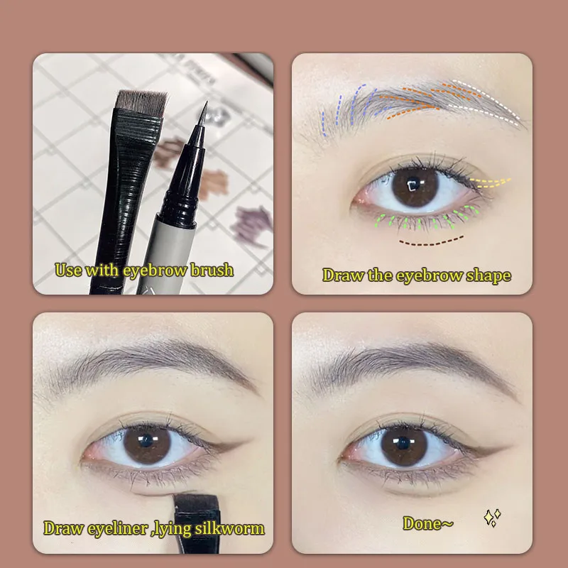 Water Eyebrow Pencil Liquid Pen Draw Eyeliner Lying Silkworm Ultra-fine Tip Tatoo Tint Pigment Makeup Cosmetics |