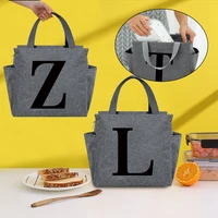 insulated lunch bag cooler bag thermal portable luncheon box ice pack black letter series tote food picnic bags work lunch packs