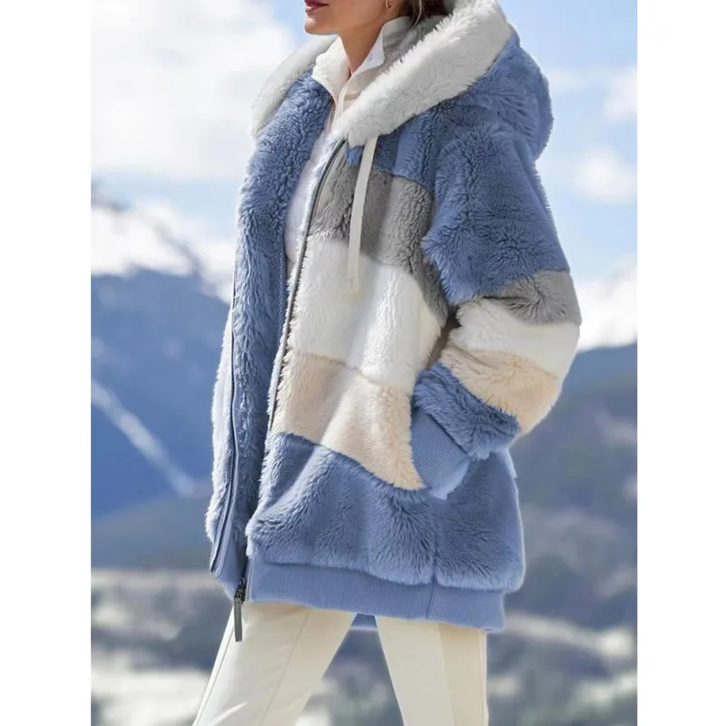 Casual Woman Coat Fur Coat 2022 Women Winter Oversize Long Teddy Jacket Warm Thick Fleece Faux Fur Coat Plush Teddy Coat