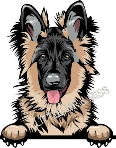 

For GERMAN SHEPHERD Peeking DOG Breed Colour Window Wall Sticker w/proof