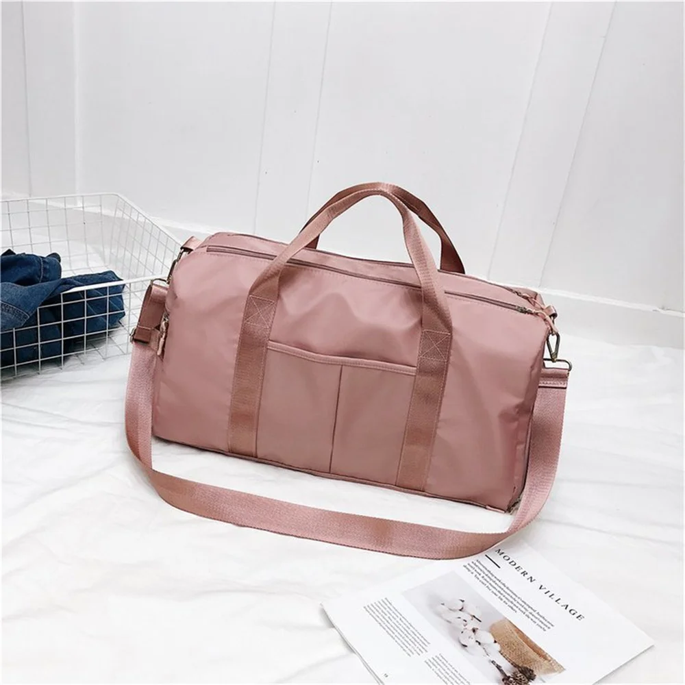 

Outdoor Waterproof Nylon Sports Gym Bags Men Women Training Fitness Travel Handbag Yoga Mat Sport Bag with shoes Compartment