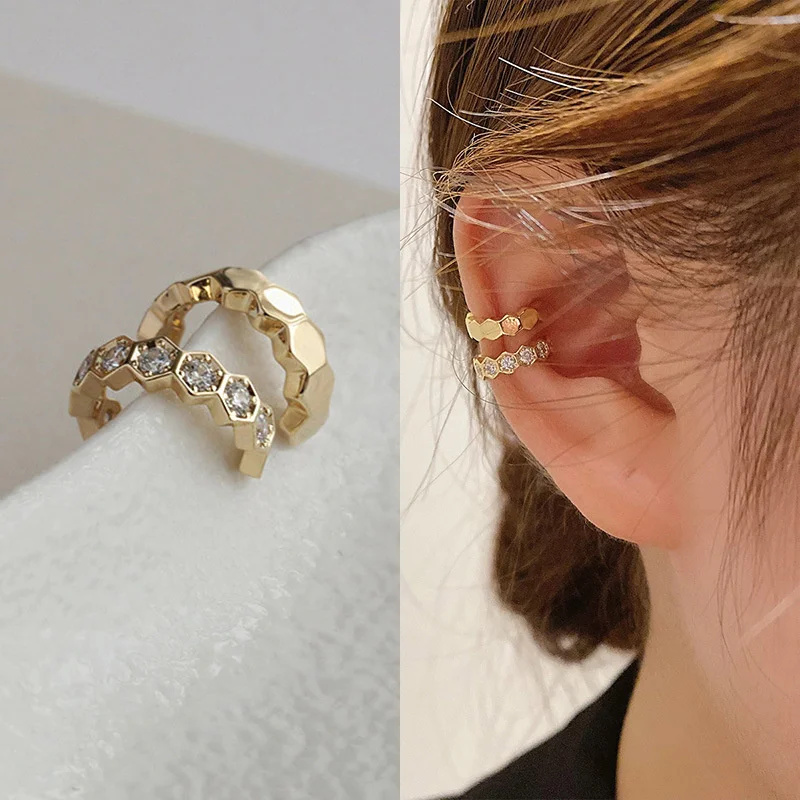 Женские серьги-клипсы с фианитом |