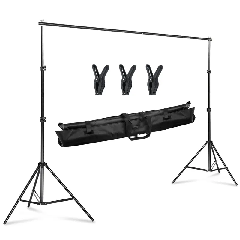 

Backdrop Stand Backdrop Support System Adjustable Photography Backgrounds Stand for Video Studio With Carry Bag and clip