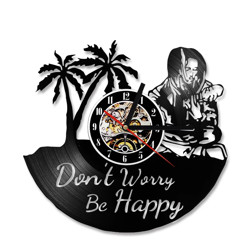 

Настенные часы «не волнуйтесь», винтажные виниловые часы с привлекательной трофей Виктора, настенные 3d-часы для дизайна, не тикающие настен...