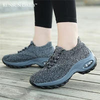 womens walking shoes air cushion thick bottom women sock sneakers fashion lightweight breathable casual shoes