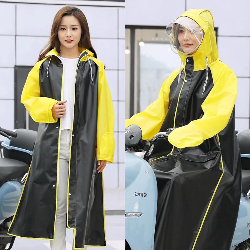 

Outdoor Raincoat Black Poncho Running Hoodie Plastic Raincoats Waterproof Overalls Rain Clothes Capa De Chuva Women Coat