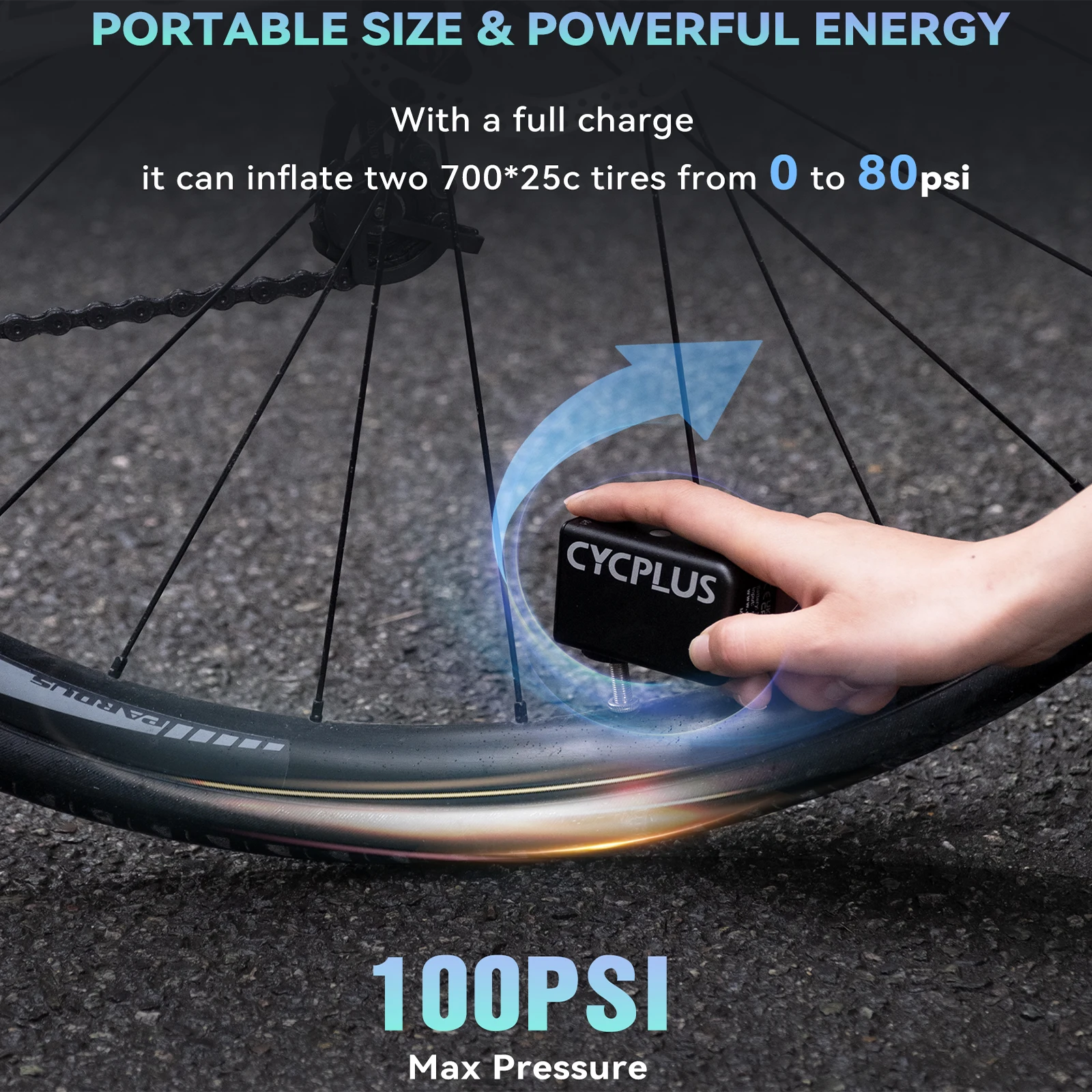 Мини-насос CYCPLUS AS2 Max 100psi для шоссейного велосипеда портативный воздушный насос