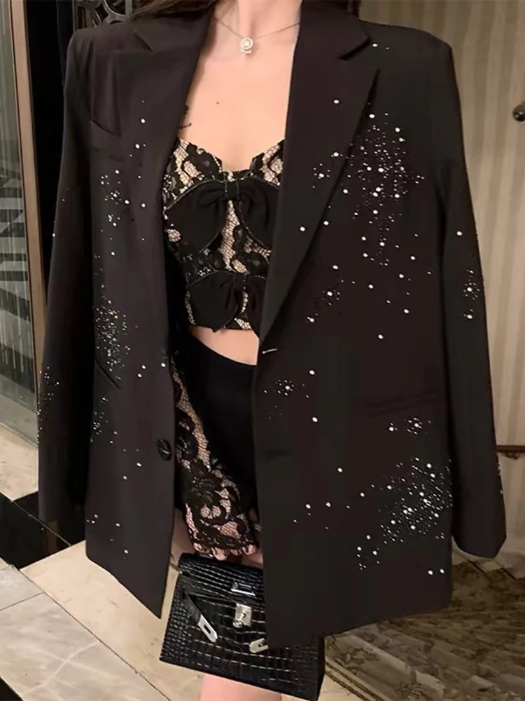 Женский Однобортный блейзер с наплечниками весна-осень