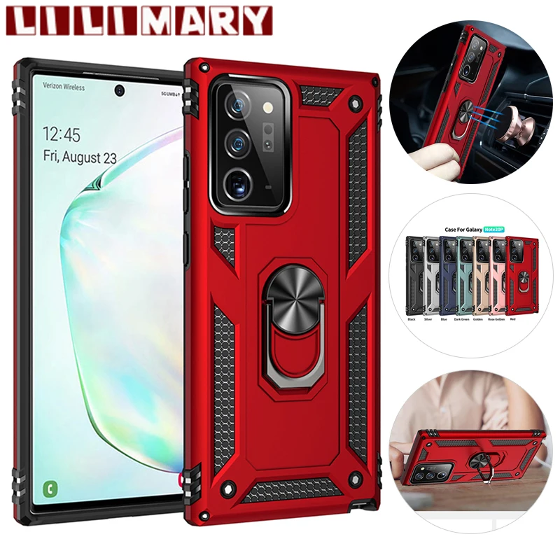 

Shockproof Phone Case For Samsung Galaxy Note 20Ultra 20 10Pro 10Lite Military-Grade Anti-Drop Ring Cover For Galaxy Note 10 9 8