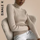 Базовый женский свитер с высоким воротником, сезон осень-зима, плотный теплый пуловер, облегающие топы, вязаный свитер в рубчик, джемпер, мягкий женский пуловер, 2021