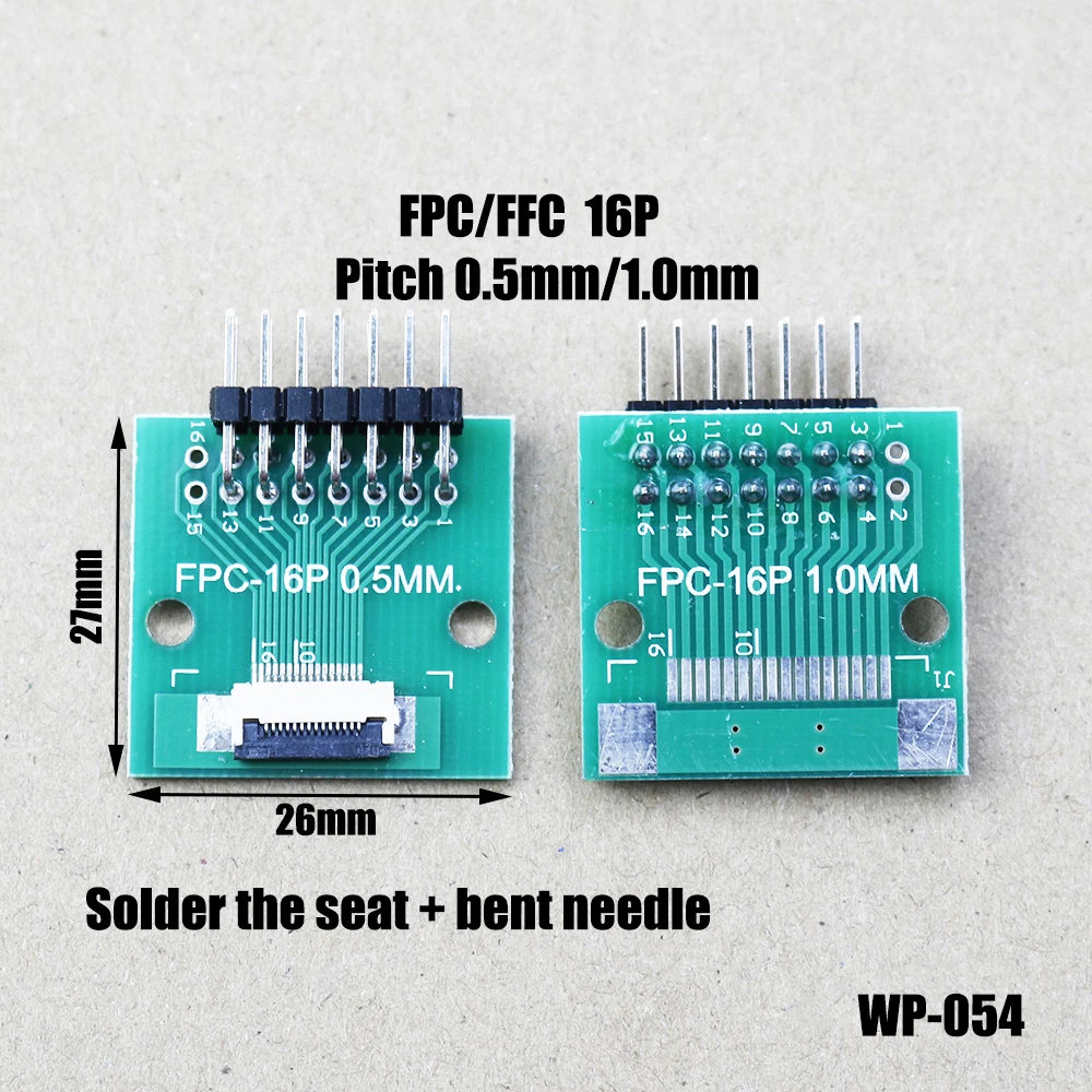 

1pc FPC/FFC Adapter Board 0.5mm To 2.54mm Connector Straight Needle And Curved Pin 6/8/10/12/20/24/26/30/34/40/45/50Pin WP-054