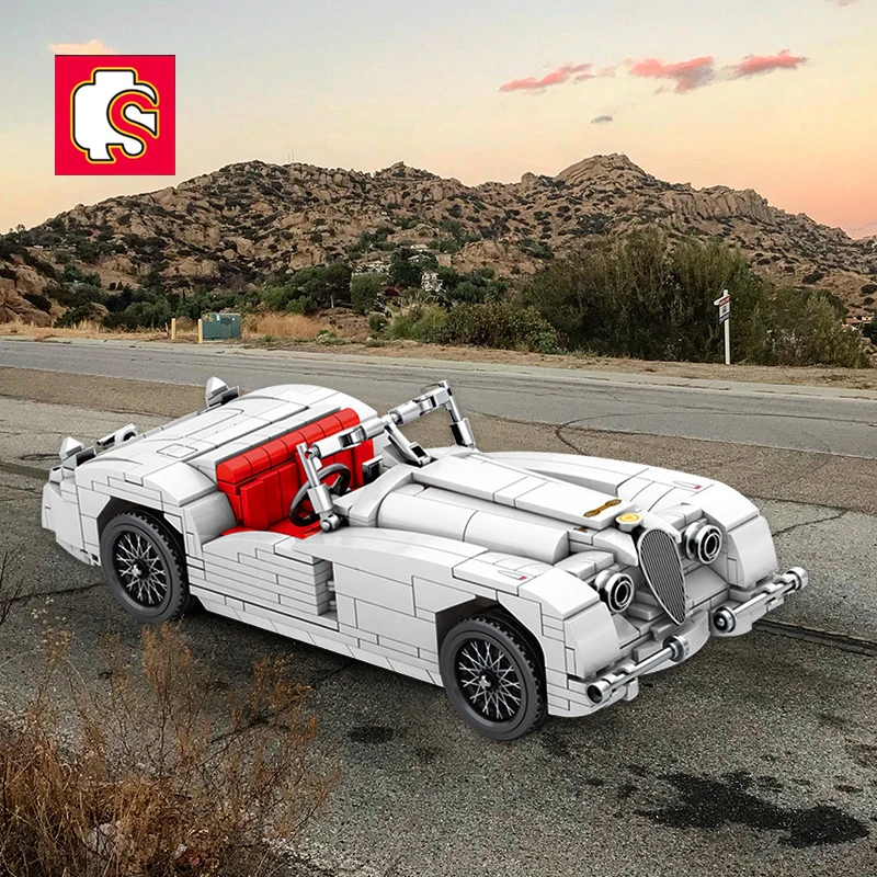 

SEMBO Classic sport car JAGUAR XK120 Creative Technics Series Vintage Car Compatible Speed Champions uilding Blocks Model Toys