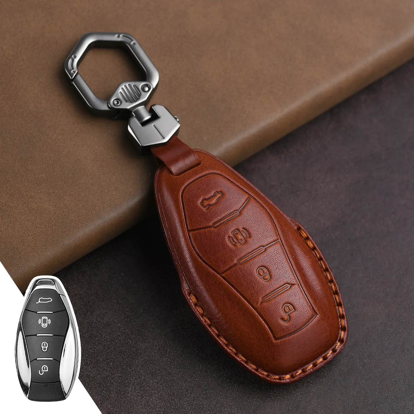 

Защитный чехол из натуральной кожи для FAW Hongqi H5 HS5 H9 HS7 H7 L5 HS3 L9 E-HS9 E-QM5 LS7 E-HS3, чехол для ключей, брелок