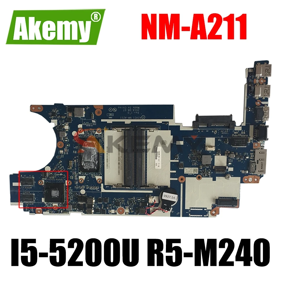 

High quality Laptop motherboard For Lenovo Thinkpad Edge E450 E450C AIVE1 NM-A211 With I5-5200U GPU R5-M240 100% Fully tested