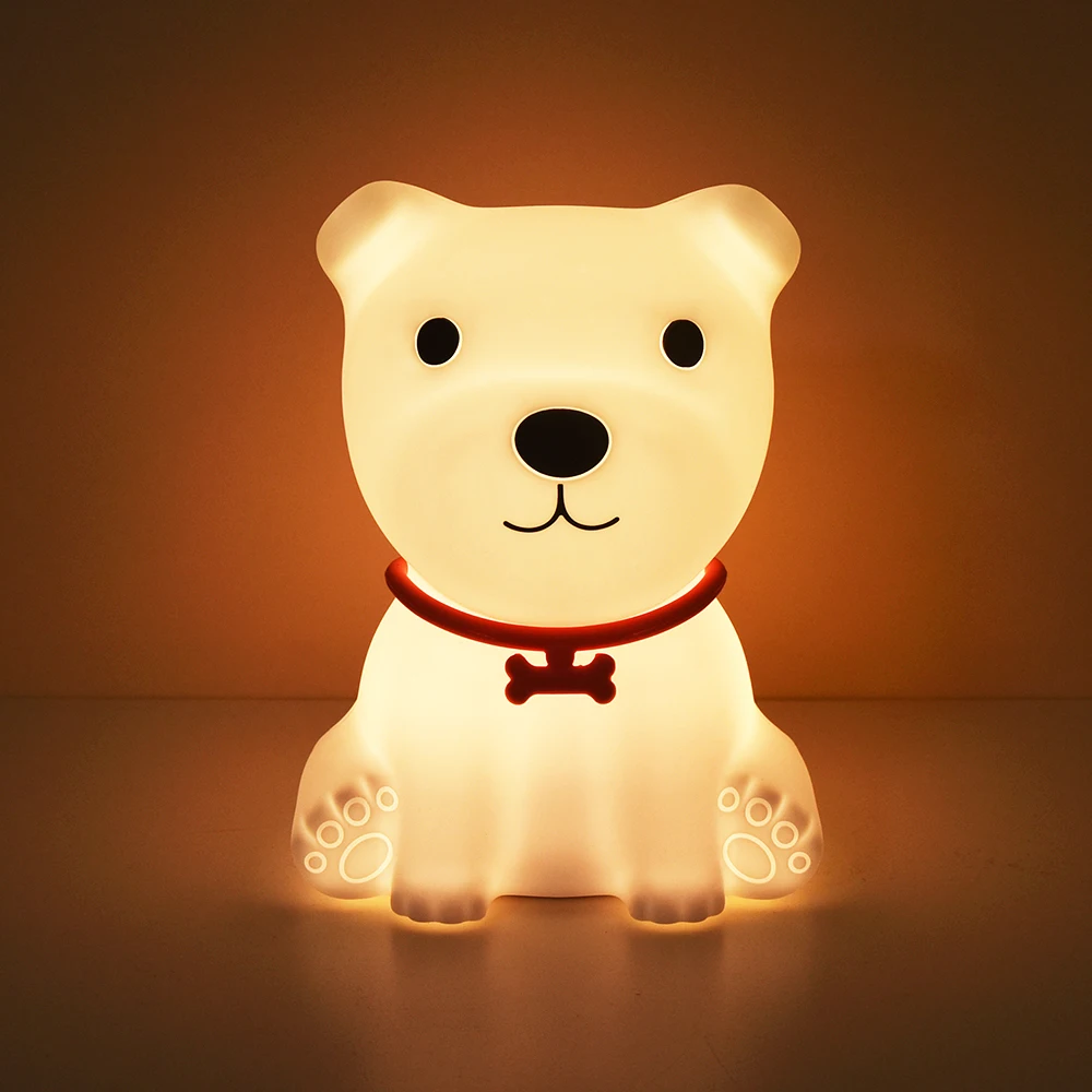 Creative Colorful Dog LED Night Light Touch Sensor Silicone USB Rechargeable Bedroom Lamp For Children Kid Baby Holiday Gift