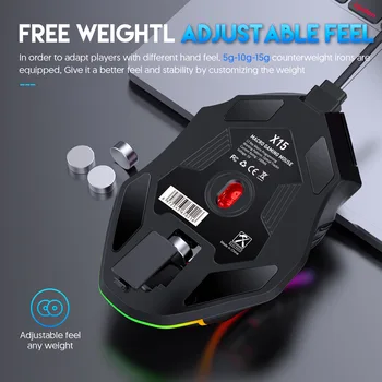 12800DPI Free Weight Macro RGB Gaming Mouse 12 Programmable Keys Game Mouse RGB Light Max to 6 levels For pc mac gun PUBG Laptop 3
