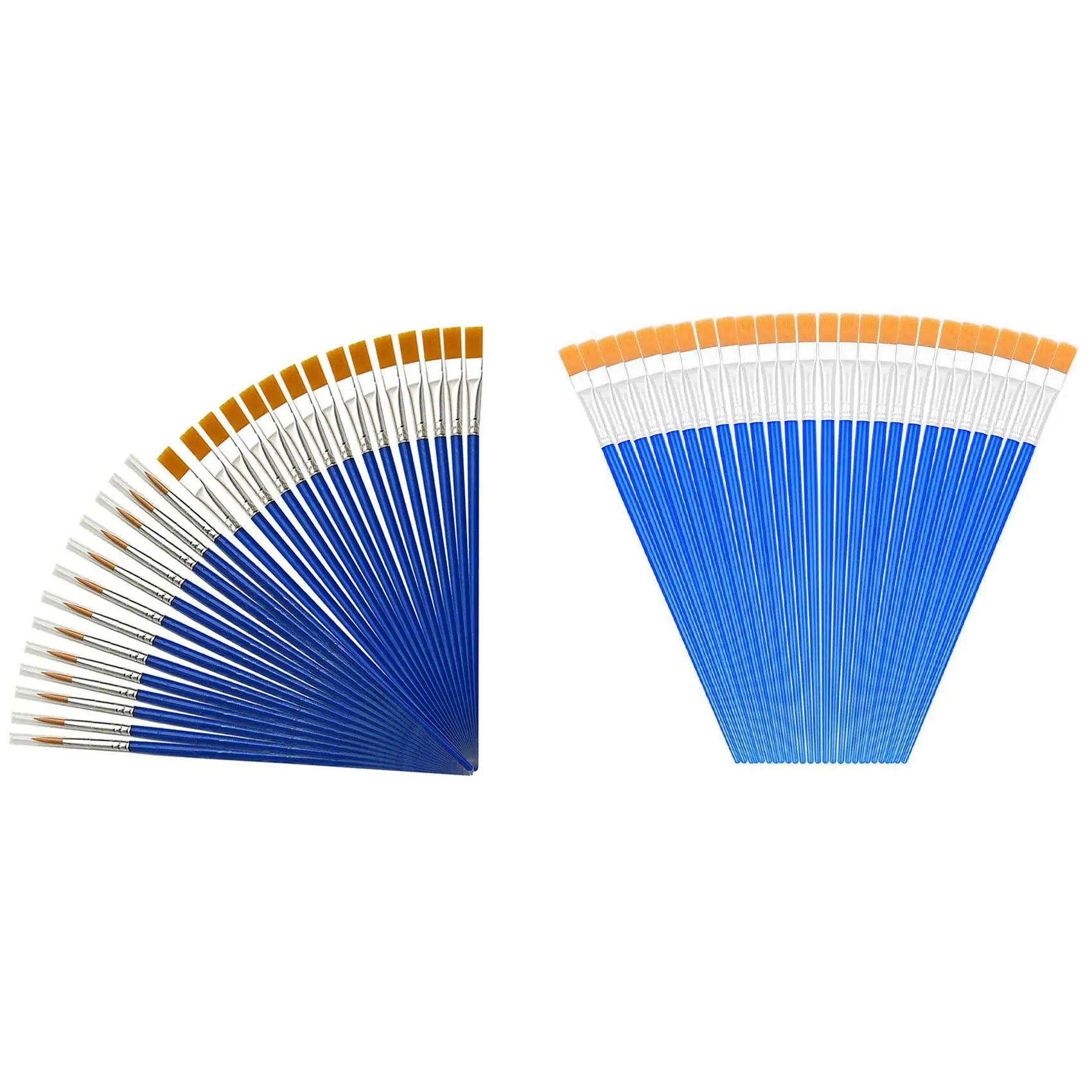 

100x Kids Paint Brushes for Watercolor Oil Painting Flat +Pointed Brush & 200Pcs Watercolor Small Paint Brushes