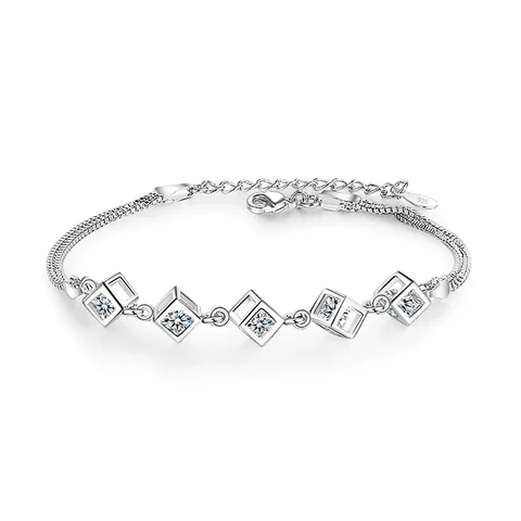 Геометрические браслеты из меди с цирконием