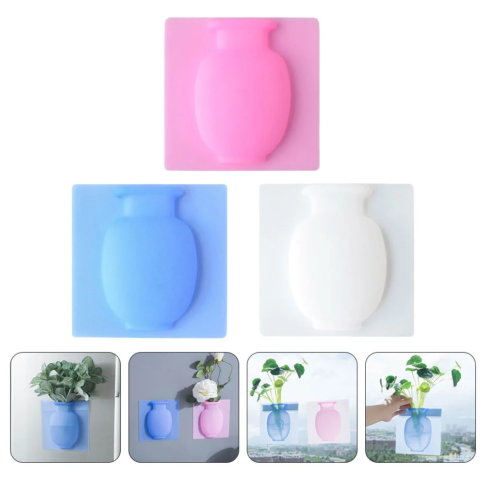 

3 шт. подвесной цветочный горшок на присоске ваза для цветов Дырокол бесплатный холодильник 14, 5 х14, 5 см украшение для стен из силикагеля