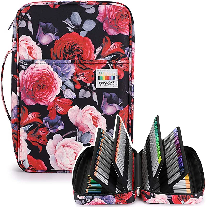 Bag - Pencil Pouch Stationery Organizer Pen Case With Multilayer Holder For Prismacolor Colored Pencils Gel Pen