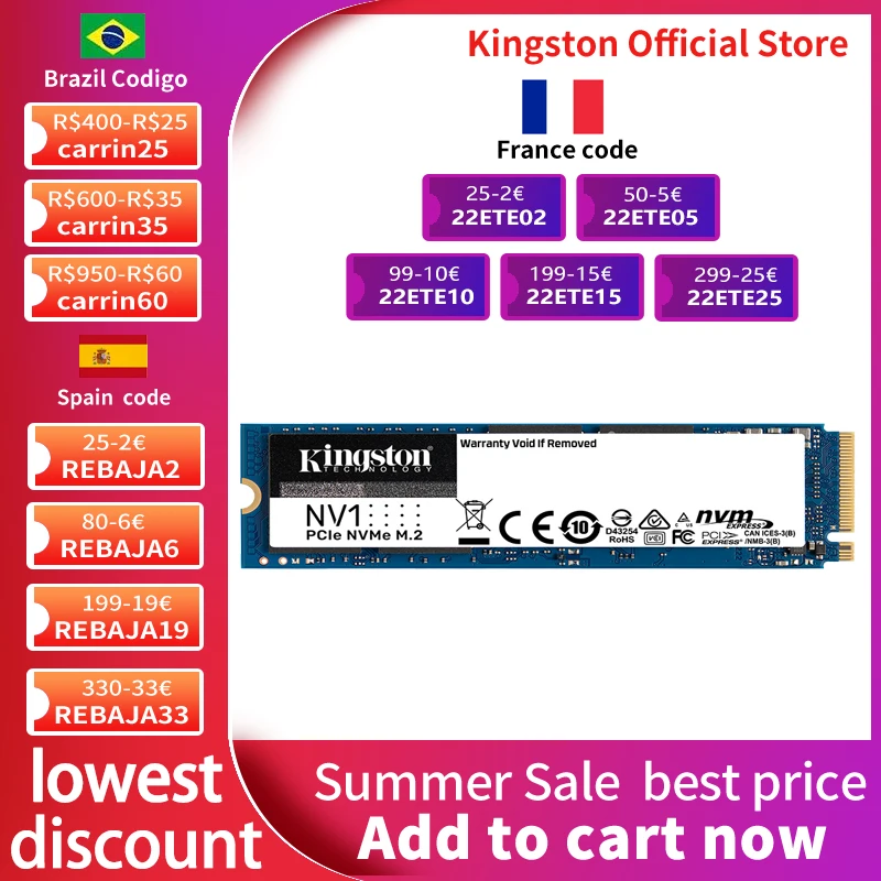 SSD-накопитель Kingston M.2 2280 KC2500 NVMe PCIe 250 ГБ 500 Гб ТБ 2 твердотельный жесткий диск m2 ssd для