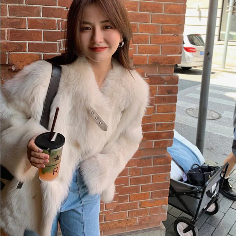 Fashionable Motorcycle Jacket Top Women's 2022 Autumn And Winter New Versatile Young Short Faux Fur Coat Fashion