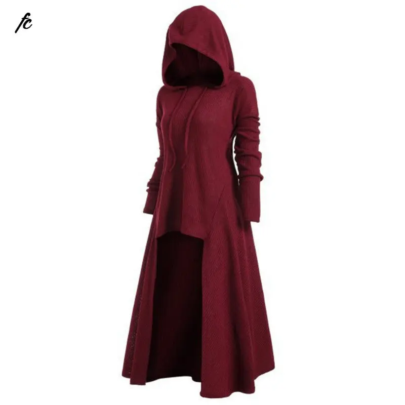 Купи Spring Autumn Long Black Gothic Dress Women Hooded Punk Clothing Style Plus Size Knitted Dresses for Women Winter 4XL 5XL за 1,196 рублей в магазине AliExpress