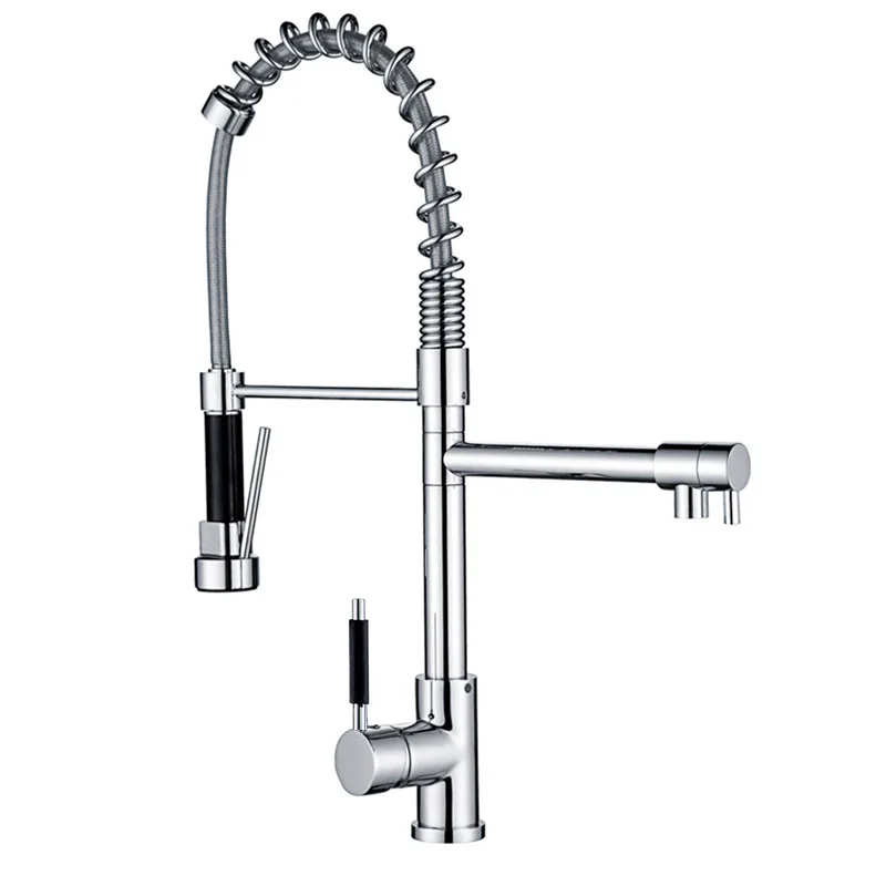 Modern single handle kitchen sink faucet brass water taps robinet cuisine  cozinha Pull out  mixer  faucets enlarge