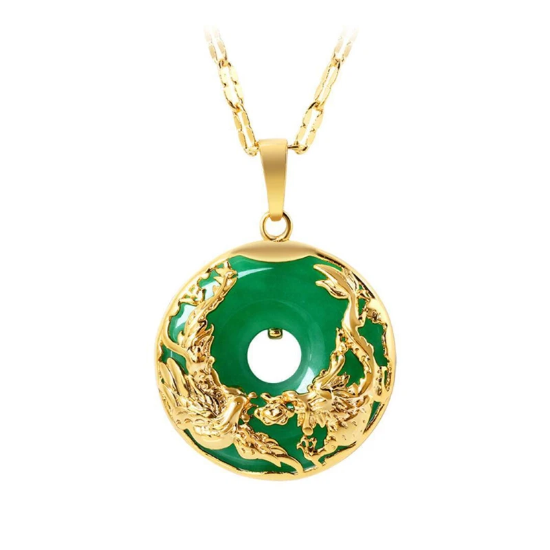 

14K Yellolw Gold 45cm Necklace Emerald Pendants for Female Colgante De 925 Mujer Emerald Pendant Topaz Gemstone Necklace Pendant