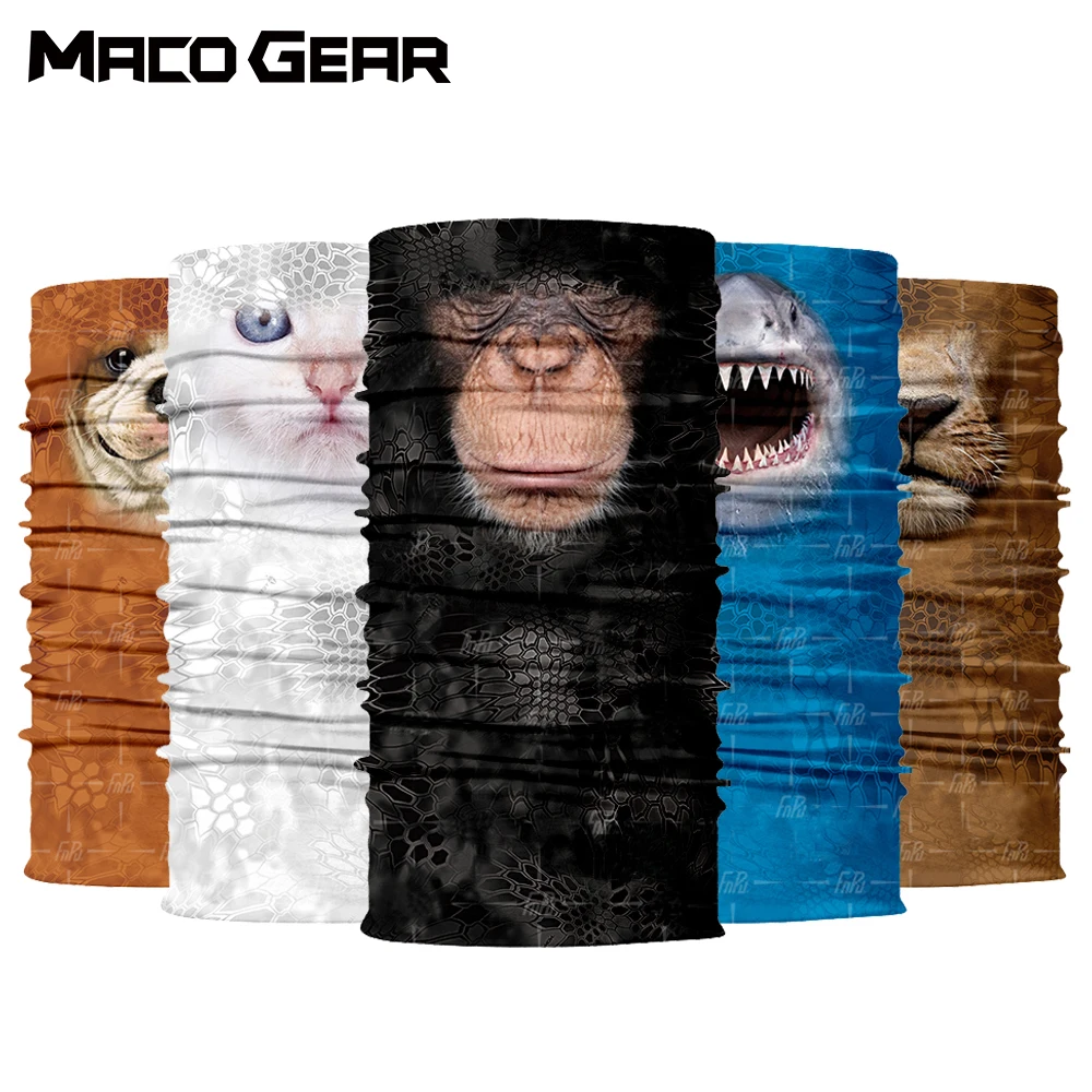 

Summer Animal Magic Print Camouflage Bandana Monkey Run Scarf Hiking Ski Hunting Cycling Sports Neck Warmer Face Mask Women Men