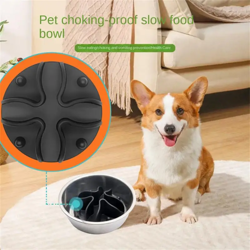 

Soft Silica Gel Dining Basin Mat Prevent Choking Bite Resistance Slow Food Feeder Strong Suction Cup Prevent Obesity Dog Feeder